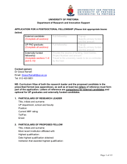 if applicable - University of Pretoria