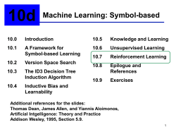 Ch. 10d: Reinforcement Learning