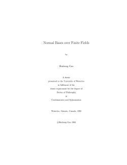 Normal Bases over Finite Fields - Mathematical Sciences