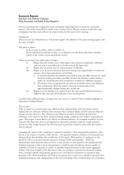 Economic Regrets - Motu Economic and Public Policy Research
