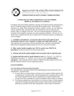 GUIDELINES ON THE CONDITIONAL USE OF EXPIRED MEDICAL