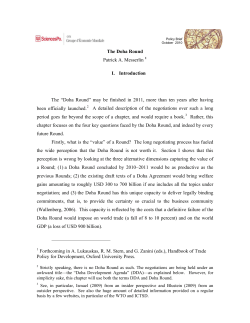 The Doha Round - Groupe d`Economie Mondiale (GEM)