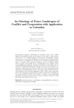 An Ontology of Peace: Landscapes of Conflict and Cooperation with