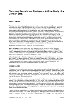 Choosing Recruitment Strategies: A Case Study of a