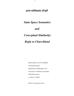 pen-ultimate draft State Space Semantics and Conceptual Similarity