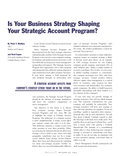Is Your Business Strategy Shaping Your Strategic Account Program?