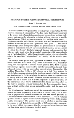 Multiple stable points in natural communities