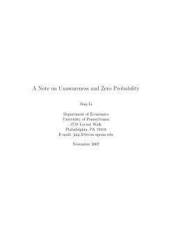 A Note on Unawareness and Zero Probability