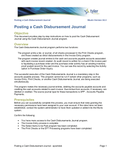 Posting a Cash Disbursement Journal Objective