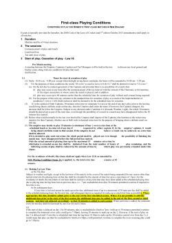 First-class Playing Conditions - New Zealand Cricket Umpires and