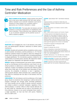 Time and Risk Preferences and the Use of Asthma