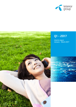 Q1 &ndash; 2017 - Telenor Group
