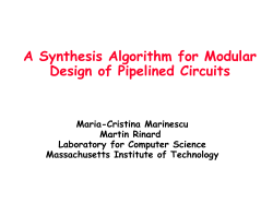 A Synthesis Algorithm for the Modular Design of Pipelined Circuits