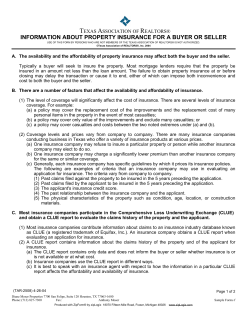 Information About Property Insurance