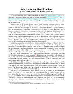 Solution to the Hard Problem