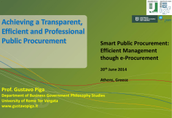 Achieving a transparent, efficient and professional public procurement