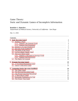 Game Theory: Static and Dynamic Games of Incomplete Information