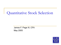 Long/Short Trading Strategy - Duke University`s Fuqua School of