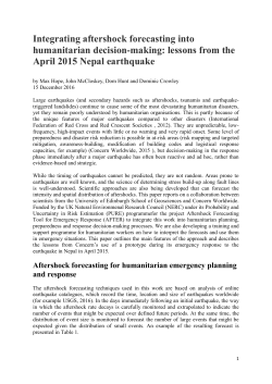 Integrating Aftershock Forecasting into Humanitarian