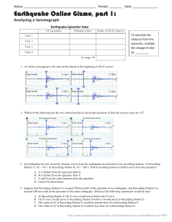 Earthquake Gizmo Sheet