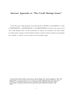 Internet Appendix to "The Credit Ratings Game"