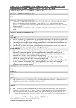2009 national adminstrative rules for leonardo da vinci