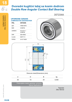 Dvoredni kuglični ležaj sa kosim dodirom Double Row