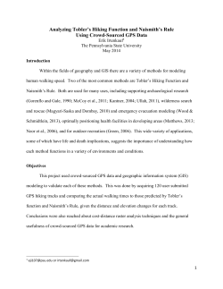 Analyzing Tobler`s Hiking Function and Naismith`s Rule Using