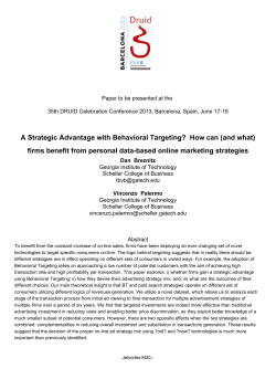 A Strategic Advantage with Behavioral Targeting?