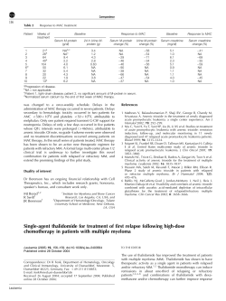 Single-agent thalidomide for treatment of first relapse
