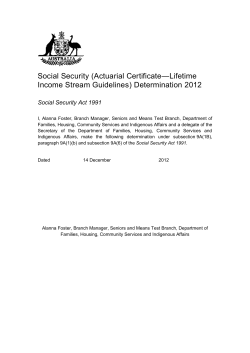 Social Security (Actuarial Certificate&mdash;Lifetime Income Stream