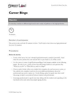 Activity: Career Bingo