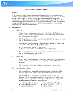 2-1 Patient Tracking (Model)
