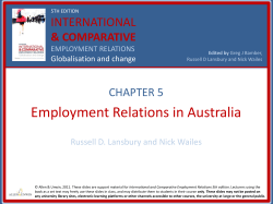 EMPLOYMENT RELATIONS IN AUSTRALIA