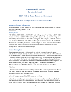 Department of Economics Carleton University ECON 4025 A