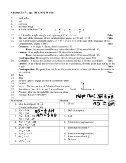 Chapter 2 HW: pgs. 115-120 #2-58 even 2. truth value 4. and 6