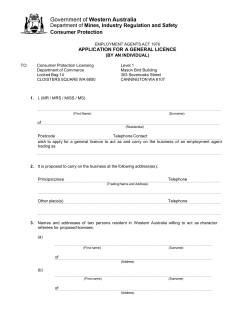 Employment Agent Lic Applic - Individual