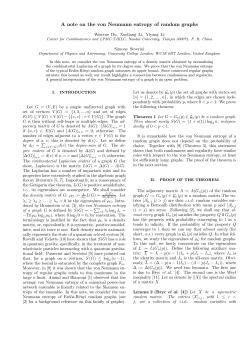 A note on the von Neumann entropy of random graphs
