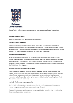 New Assessment Form Guidance