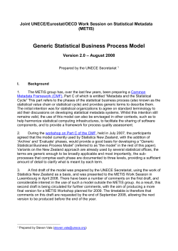 (i) Functions of metadata in statistical production