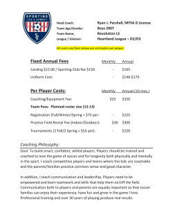 Fixed Annual Fees Per Player Costs: