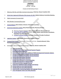 agenda - The Oklahoma Health Care Authority