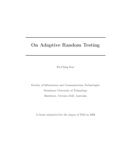 On adaptive random testing