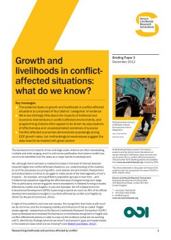 Growth and livelihoods in conflict- affected situations: what do we