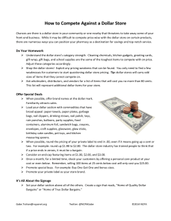 How to Compete Against a Dollar Store