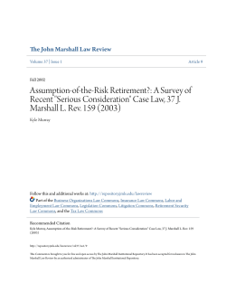 Assumption-of-the-Risk Retirement?: A Survey of Recent "Serious