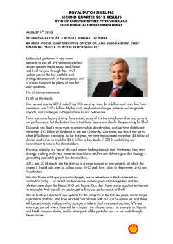 Q2 2013 transcript of presentation to media