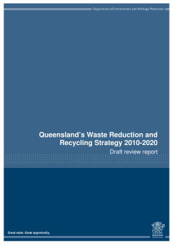 Queensland`s Waste Reduction and Recycling Strategy 2010&ndash;2020