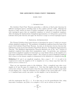 THE LEFSCHETZ FIXED POINT THEOREM 1. Introduction The