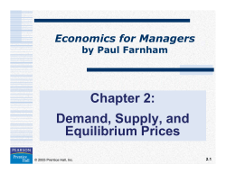 Chapter 2: Demand Supply and Demand, Supply, and Equilibrium